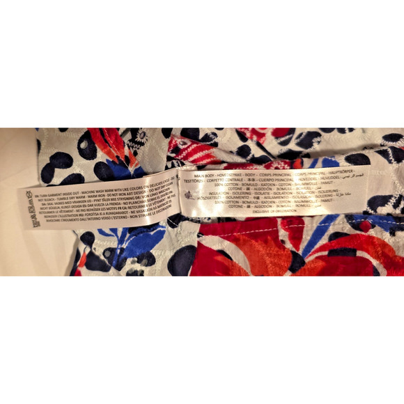 Ariat Top Womens L Red White Blue Front Tie Cotton Eyelet Festival Western - Picture 12 of 13